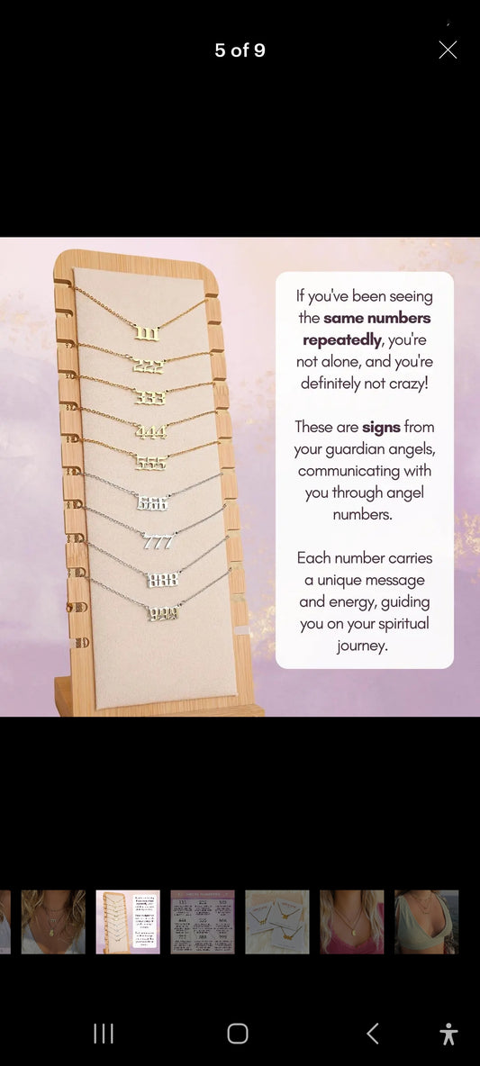 Angel number necklaces